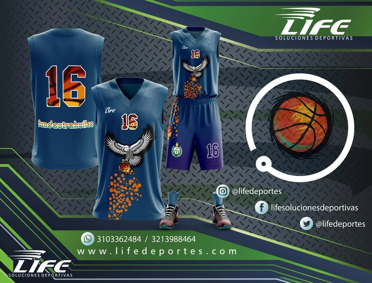 Diseño de uniformes de basketball personalizados Colombia