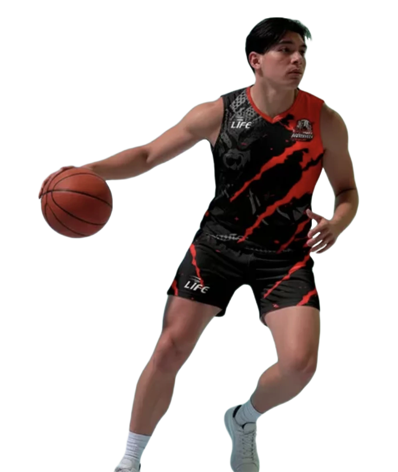Jugador con uniforme de baloncesto personalizado Life Deportes